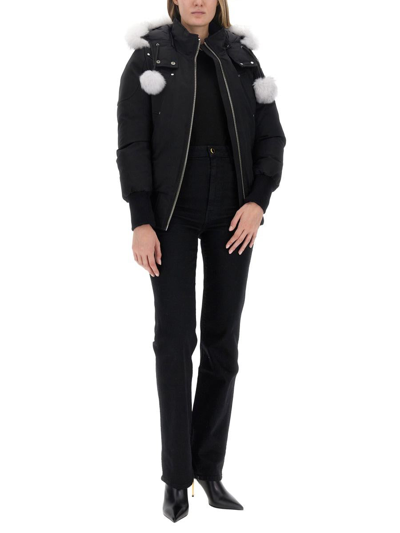 Moose Knuckles Black And White Debbie Down Jacket