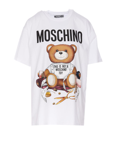 Moschino Teddy Bear-print Cotton T-shirt In White