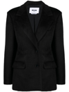 Msgm Single-breasted Peak-lapels Blazer In Black