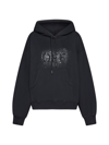 Off-white Spray-paint Logo Cotton Hoodie In Black