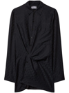 Off-white Off Jacquard Twisted Shirtdress In Black