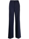 Off-white Blue Wide-leg Virgin-wool-blend Trousers In Blue