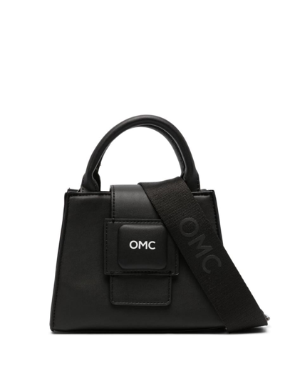 Omc Logo-print Faux-leather Tote In Black
