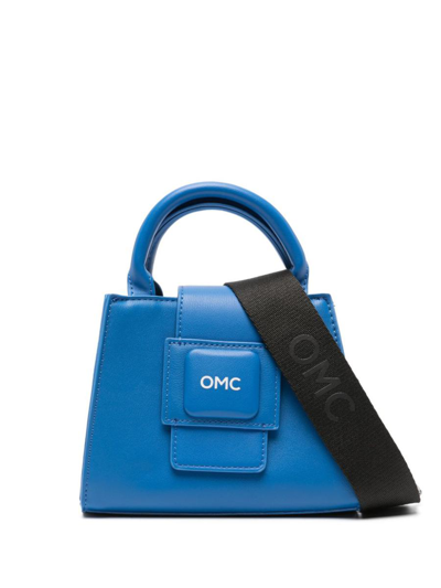 Omc Logo-print Faux-leather Tote Bag In Blue