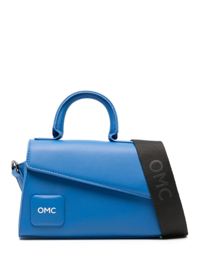 Omc Logo-print Faux-leather Tote In Blue