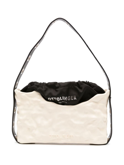 Ottolinger Logo-embossed Leather Shoulder Bag In Black Cream