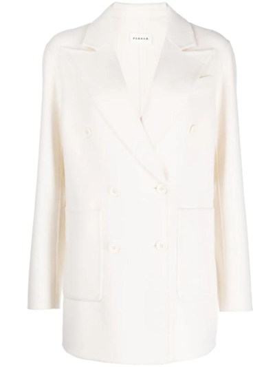 P.a.r.o.s.h Double-breasted Wool Blazer In White