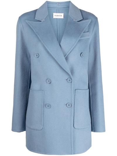 P.a.r.o.s.h Double-breasted Wool Blazer In Azzurro Polvere