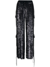 P.A.R.O.S.H P.A.R.O.S.H. SEQUINNED STRAIGHT-LEG CARGO TROUSERS