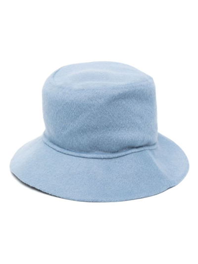 P.a.r.o.s.h Wide-brim Wool Bucket Hat In Azzurro Polvere