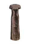 Palm Angels Sequinned Short-sleeve Maxi Dress In Brown