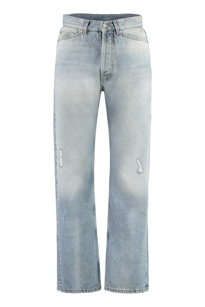Palm Angels 5-pocket Straight-leg Jeans In Denim