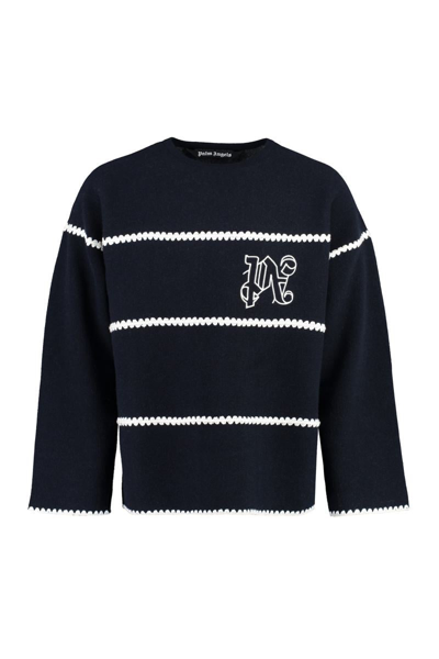 PALM ANGELS PALM ANGELS KNIT WOOL BLEND PULLOVER