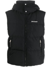 PALM ANGELS PALM ANGELS LOGO-EMBROIDERED PUFFER GILET