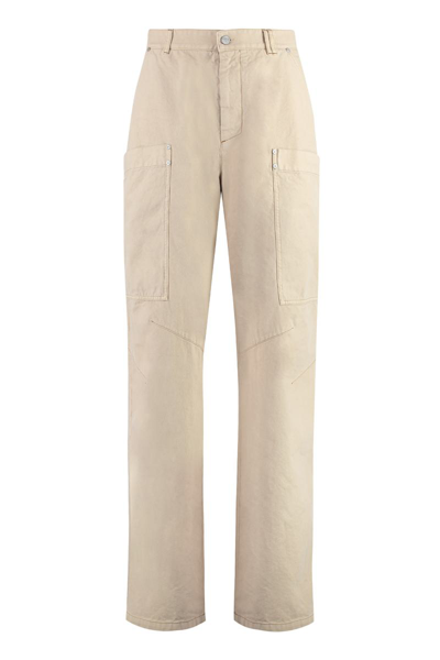 Palm Angels Multi-pocket Cotton Trousers In Beige
