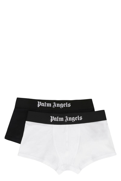 Palm Angels Set Of Two Cotton Boxers In Multicolor
