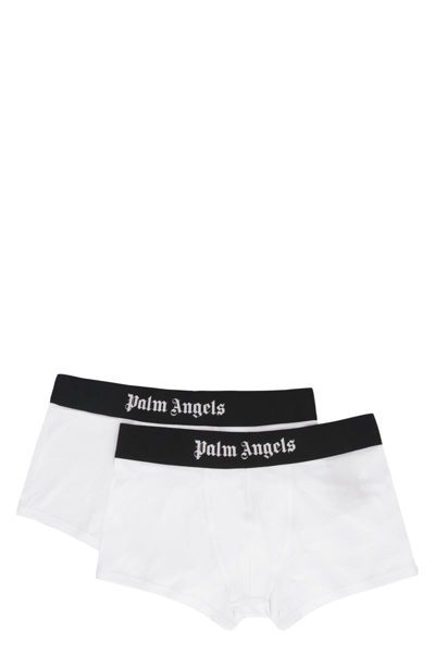 Palm Angels Set Of Two Cotton Boxers In White