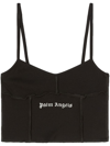 Palm Angels Logo-print Crop Top In Black