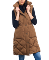 LUCKY BRAND WOMEN'S LONG QUILTED ANORAK PUFFER VEST