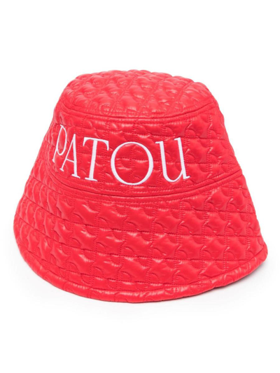 Patou Embroidered-logo Bucket Hat In Red