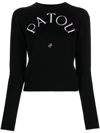 Patou Wool Sweater With Logo In Black