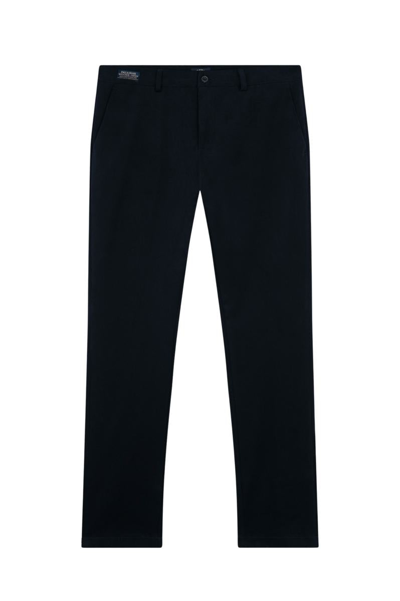 Paul & Shark Winter Chino Stretch Cotton Trousers In Blue