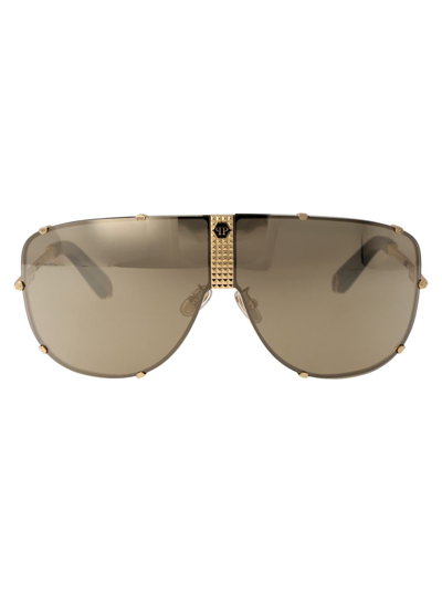 Philipp Plein Spp075m Sunglasses In 400g Gold