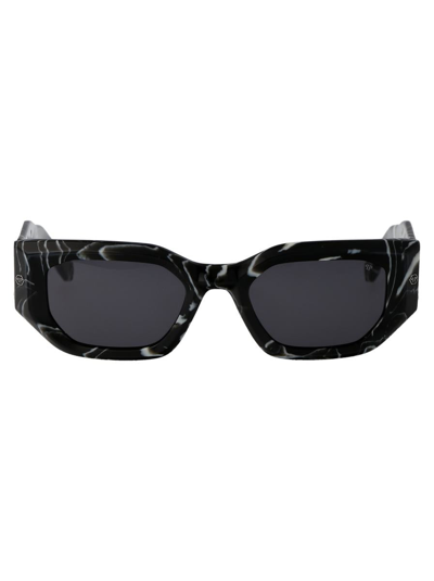 Philipp Plein Spp066m Sunglasses In 0z21 Nero Marmorizzato