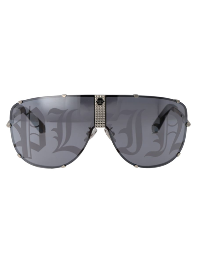 Philipp Plein Spp075m Sunglasses In 579l Grey