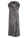 Philosophy Di Lorenzo Serafini Lapel Sleeveless Fur Coat In Gray