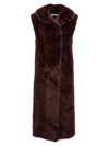Philosophy Di Lorenzo Serafini Sleeveless Faux-fur Coat In Bordeaux In Bordeaux