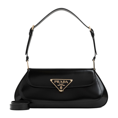 Stella Mccartney Prada Patent Calf Leather Handbag In Slate
