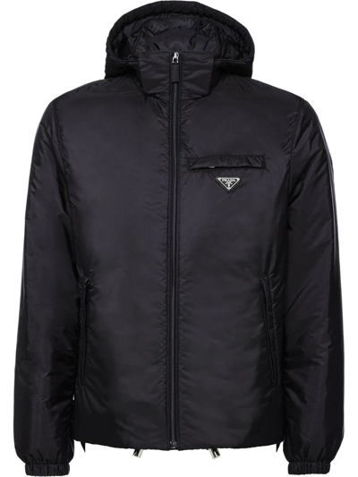 Prada Re-nylon Padded Recycled-nylon Hooded Jacket In Multi-colored