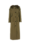 Prada Army Green Satin Cotton Parka Coat In Green