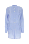 Prada Striped Silk Shirt With Mandarin Collar In Stripped