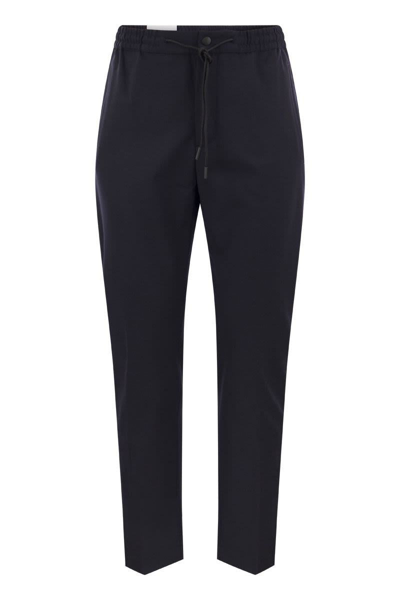 Pt Torino Omega Cotton Trousers In Navy Blue