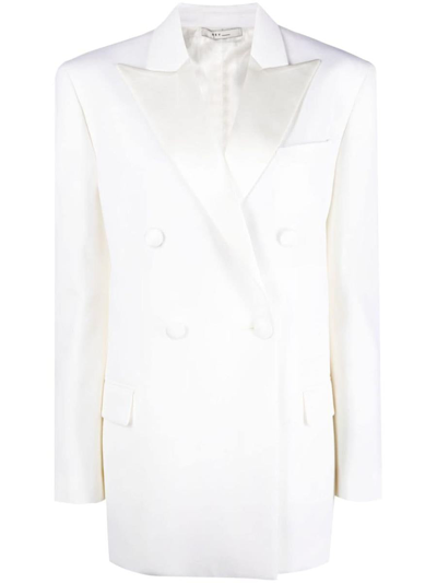 Rev Virgin Wool Double-breasted Coat In White