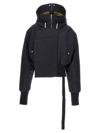 Rick Owens Drkshdw Cropped Parka With Drawstring And Hood In Black