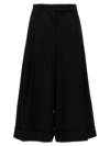 Rochas Wide Leg Pleated Culotte Trousers In Black