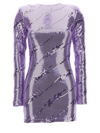 Rotate Birger Christensen Sequin Mini Dress Long Sleeves In Purple