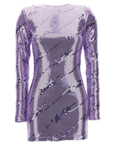 Rotate Birger Christensen Rotate Sequin Mini Dress Ls In Purple