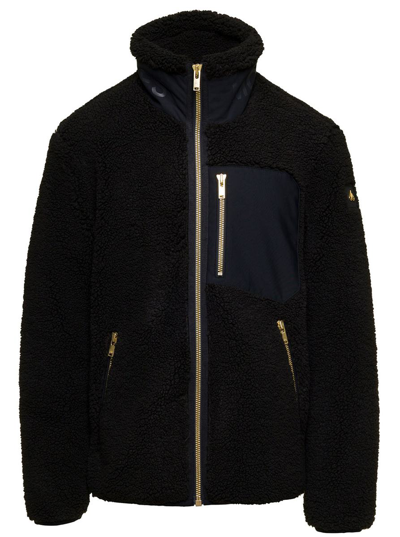 Moose Knuckles Zip-front Fleece Jacket In Black