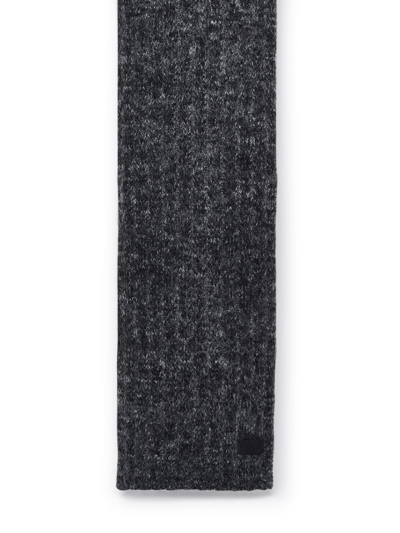 Saint Laurent Knit Signature Scarf In Grey