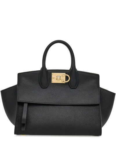 Ferragamo The Studio Soft Large Handbag In Black