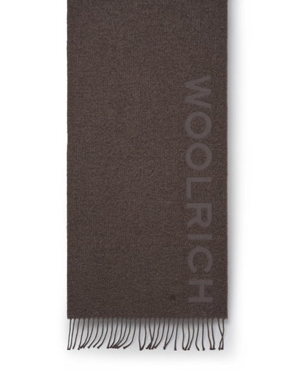 Woolrich Sciarpa Logo In Beige