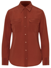 Equipment Slim Silk Shirt In Orange