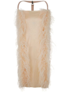 Sportmax Ussita Feather-trim Midi Dress In Pink &amp; Purple