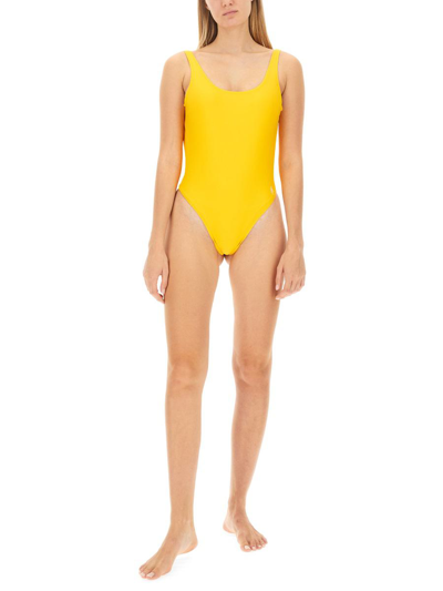Sporty And Rich Carla One-piece Swimsuit In Yellow