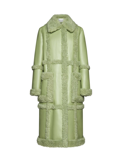 Stand Studio Green Patrice Faux-leather Coat