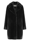 Stand Studio Camille Cocoon Leopard-print Faux Fur Coat In Black
